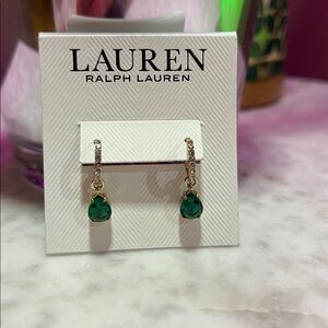 Lauren Ralph Lauren Emerald Green Teardrop Earrings